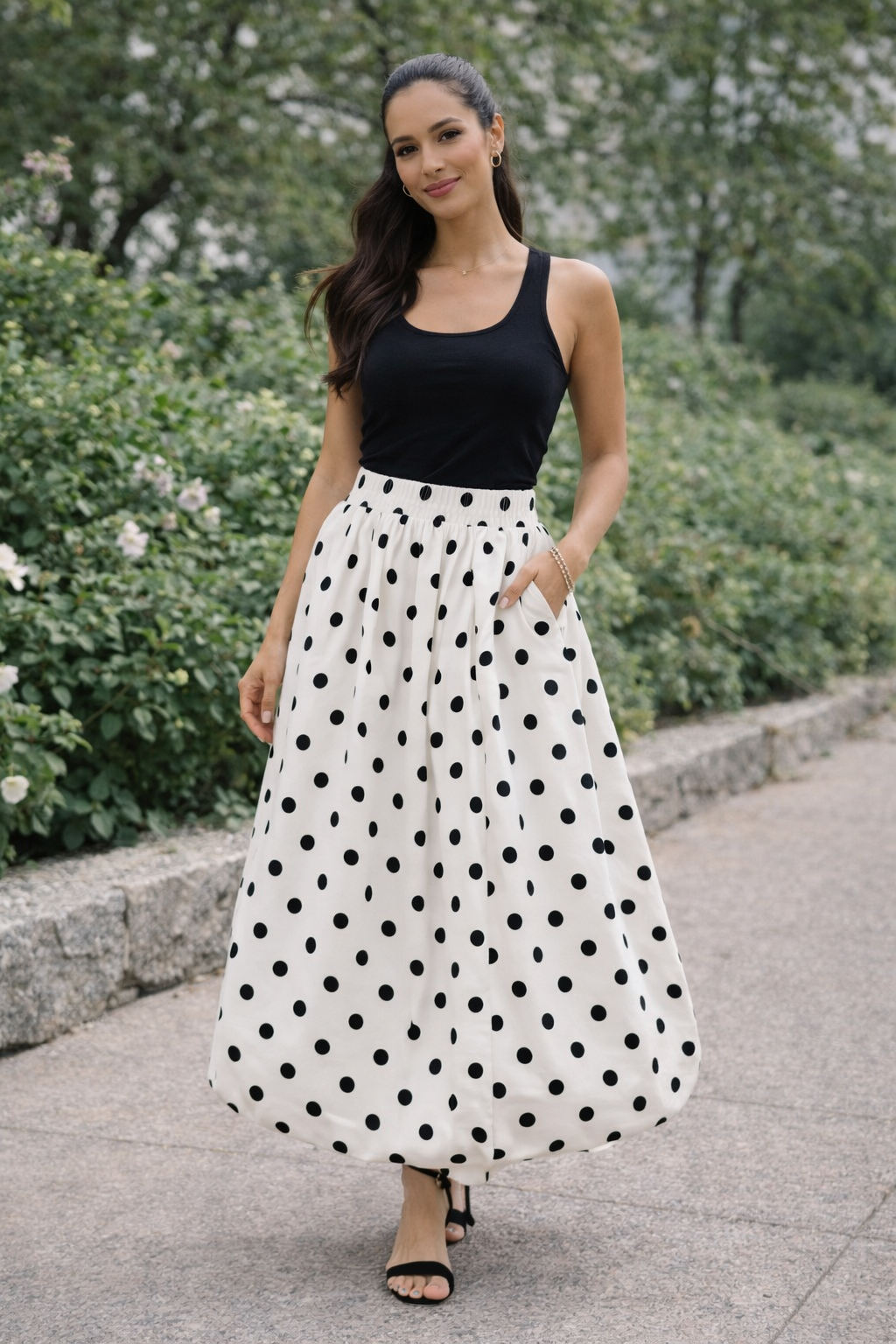 The Blanc Dot Bubble Skirt