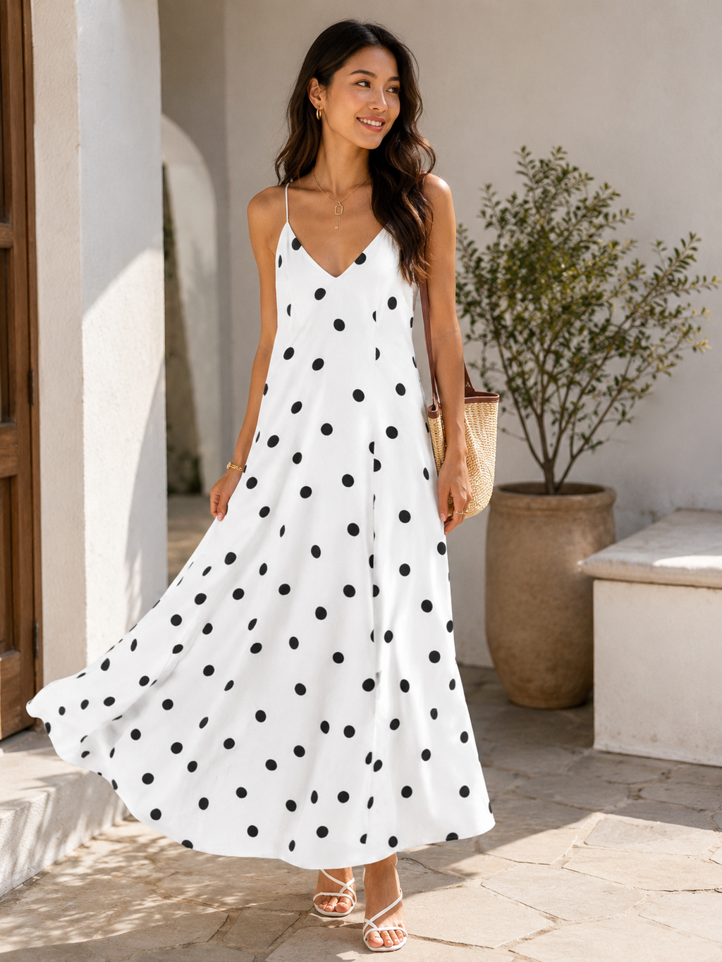 Monroe Polka Dot Maxi Dress