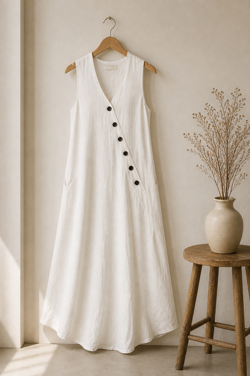 The Celeste Button Maxi Dress